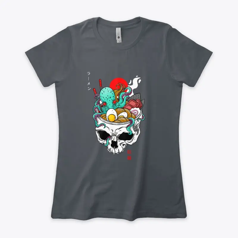 Octopus Ramen Skull Print