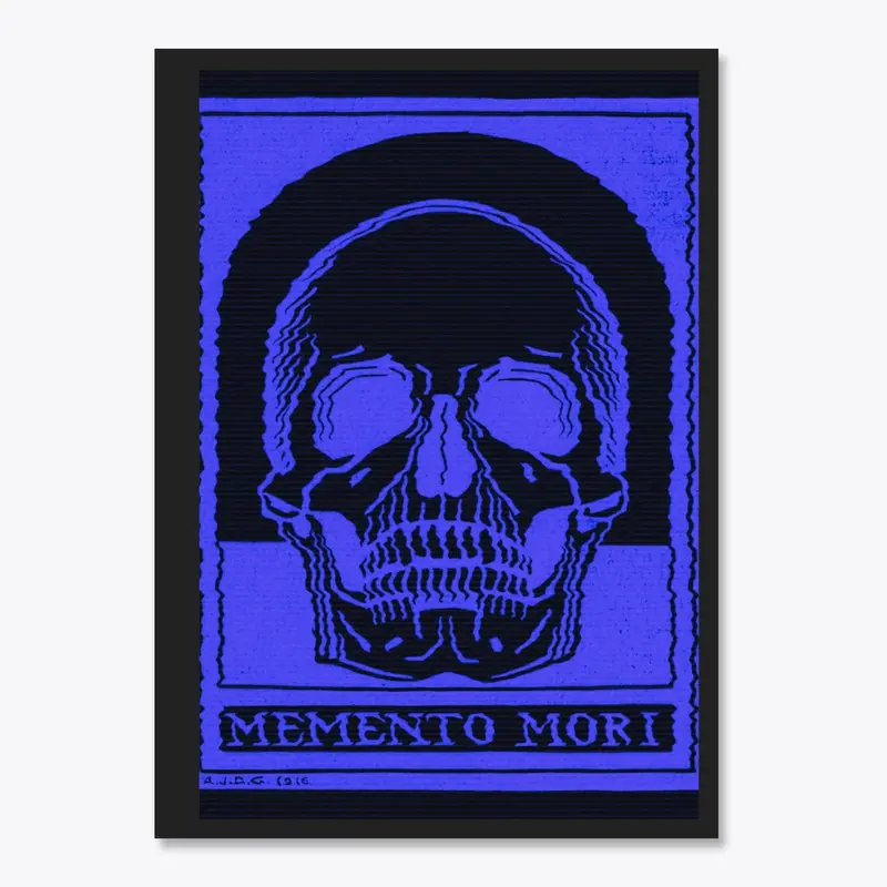 Memento Mori Blue Vaporwave Sticker