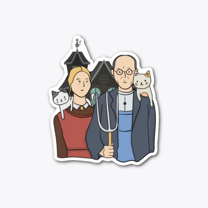 American Pawthic American Gothic Parody 