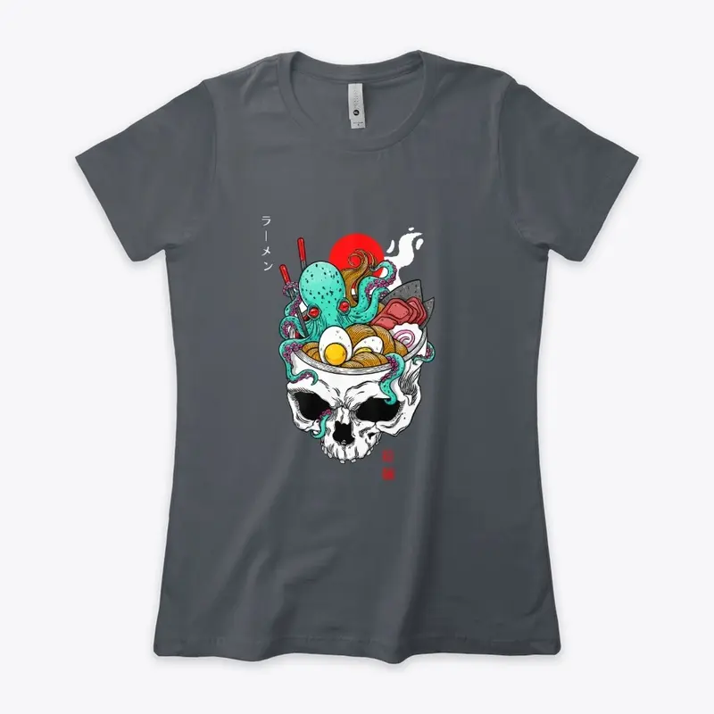 Octopus Ramen Skull Print